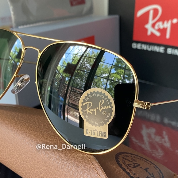 Ray-Ban Aviator RB3025 Green Lens New - Picture 6 of 16